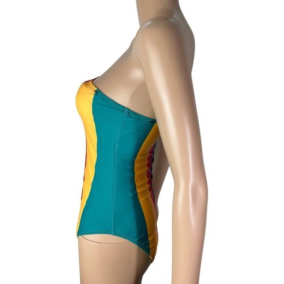 Juicy Couture One Shoulder Black Color Block One Piece Bathing Suit - Picture 3 of 13